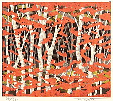 Fumio Fujita born 1933 - Forest in Autumn - artelino Art Auctions. Fumio Fujita born 1933 - Forest in Autumn