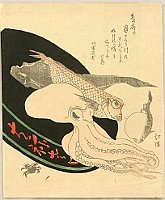 Hokkei Totoya 1780-1850 - Delicacies of the Sea - artelino Art Auctions. Hokkei Totoya 1780-1850 - Delicacies of the Sea