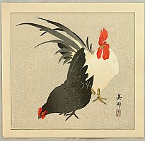 Biho Takahashi 1873-? - Rooster and Hen - artelino Art Auctions. Biho Takahashi 1873-? - Rooster and Hen