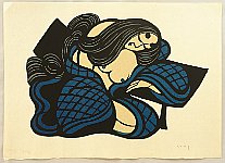 Yoshitoshi Mori 1898-1992 - Beauty - Blue - artelino Art Auctions. Yoshitoshi Mori 1898-1992 - Beauty - Blue