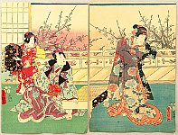 Kunisada Utagawa 1786-1865 - Playing Go Game - Prince Genji