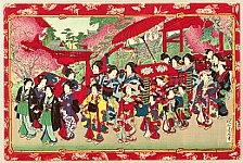 Chikanobu Toyohara 1838-1912 - Wedding Procession - artelino Art Auctions. Chikanobu Toyohara 1838-1912 - Wedding Procession