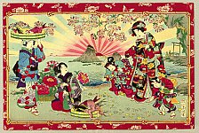 Chikanobu Toyohara 1838-1912 - Wedded Rocks - artelino Art Auctions. Chikanobu Toyohara 1838-1912 - Wedded Rocks