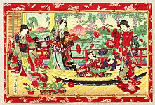 Chikanobu Toyohara 1838-1912 - Toy Boat - artelino Art Auctions. Chikanobu Toyohara 1838-1912 - Toy Boat