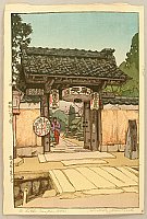 Hiroshi Yoshida 1876-1950 - A Little Temple Gate - artelino Art Auctions. Hiroshi Yoshida 1876-1950 - A Little Temple Gate