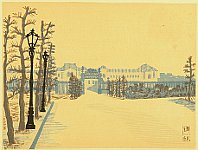 Unichi Hiratsuka 1895-1997 - Recollections of Tokyo - Akasaka Palace - artelino Art Auctions. Unichi Hiratsuka 1895-1997 - Recollections of Tokyo - Akasaka Palace