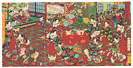 Chikanobu Toyohara 1838-1912 - Banquet - artelino Art Auctions. Chikanobu Toyohara 1838-1912 - Banquet
