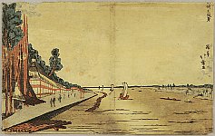 Hokuju Shotei 1763-1824 - Scenery at Okazaki - artelino Art Auctions. Hokuju Shotei 1763-1824 - Scenery at Okazaki