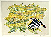 Waichi Hayashi born 1951 - Amidst Frying Birds - artelino Art Auctions. Waichi Hayashi born 1951 - Amidst Frying Birds