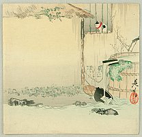 Zeshin Shibata 1807-1891 - Cat on a Windowsill - artelino Art Auctions. Zeshin Shibata 1807-1891 - Cat on a Windowsill