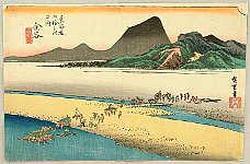 Hiroshige Ando 1797-1858 - 53 Stations of the Tokaido (Hoeido) - Kanaya - artelino Art Auctions. Hiroshige Ando 1797-1858 - 53 Stations of the Tokaido (Hoeido) - Kanaya