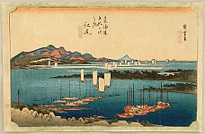 Hiroshige Ando 1797-1858 - 53 Stations of the Tokaido (Hoeido) - Ejiri - artelino Art Auctions. Hiroshige Ando 1797-1858 - 53 Stations of the Tokaido (Hoeido) - Ejiri