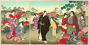 Chikanobu Toyohara 1838-1912 - Customs and Manners of Edo 12 Months - April - artelino Art Auctions. Chikanobu Toyohara 1838-1912 - Customs and Manners of Edo 12 Months - April