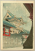 Shiro Kasamatsu 1898-1992 - Drizzling at Yomeimon Gate - artelino Art Auctions. Shiro Kasamatsu 1898-1992 - Drizzling at Yomeimon Gate