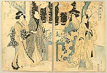 Eizan Kikugawa 1787-1867 - Couples in Temple Ground - artelino Art Auctions. Eizan Kikugawa 1787-1867 - Couples in Temple Ground