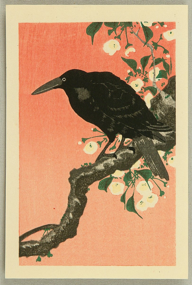 小原古邨: Crow and Cherry Blossoms - Artelino - 浮世絵検索