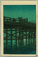 Hasui Kawase 1883-1957 - Uji Bridge - artelino Art Auctions. Hasui Kawase 1883-1957 - Uji Bridge