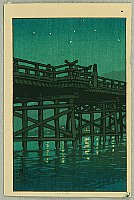 Hasui Kawase 1883-1957 - Uji Bridge - artelino Art Auctions. Hasui Kawase 1883-1957 - Uji Bridge