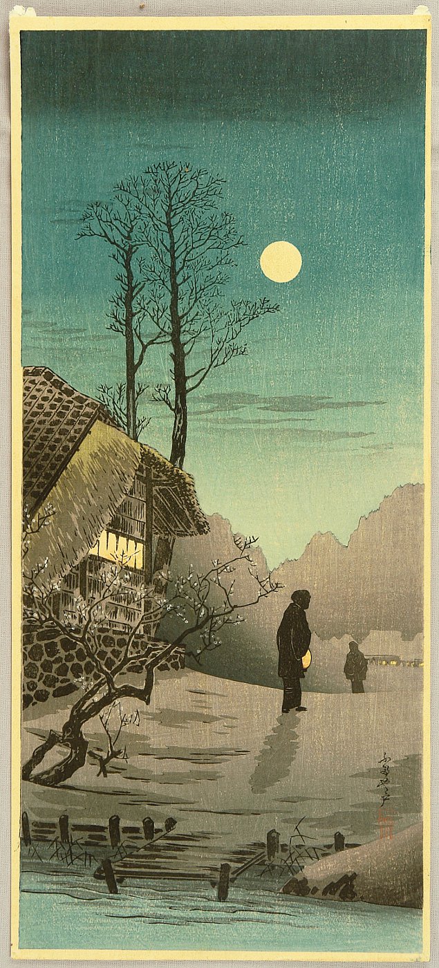 Shotei Takahashi: M-34 - Futayado - Moon at old country house 