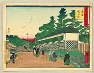 Hiroshige III Utagawa 1842-1894 - The Famous Places of Tokyo; The Past and The Present - Akasaka - artelino Art Auctions. Hiroshige III Utagawa 1842-1894 - The Famous Places of Tokyo; The Past and The Present - Akasaka
