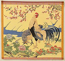 Unknown - Chickens and Flowers - artelino Art Auctions. Unknown - Chickens and Flowers