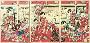 Chikanobu Toyohara 1838-1912 - Beauties and the Snow - artelino Art Auctions. Chikanobu Toyohara 1838-1912 - Beauties and the Snow