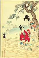 Chikanobu Toyohara 1838-1912 - View from Balcony - artelino Art Auctions. Chikanobu Toyohara 1838-1912 - View from Balcony