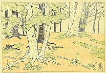 Shisui Nagahara 1864-1930 - Woodland - artelino Art Auctions. Shisui Nagahara 1864-1930 - Woodland