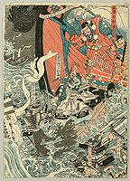 Sadahide Utagawa 1807-1873 - Benkei and the Ghost Warriors - artelino Art Auctions. Sadahide Utagawa 1807-1873 - Benkei and the Ghost Warriors