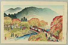 Yoshimitsu Nomura 1870 - 1958 - Famous Places of Kyoto - Takao - artelino Art Auctions. Yoshimitsu Nomura 1870 - 1958 - Famous Places of Kyoto - Takao