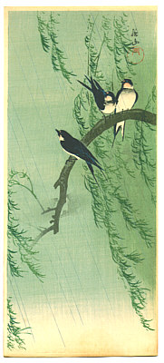 Sozan Ito 1884-? - Barn Swallows and Willow - artelino Art Auctions. Sozan Ito 1884-? - Barn Swallows and Willow