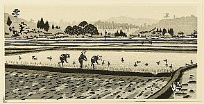 Gihachiro Okuyama 1907-1981 - Rice Planting - artelino Art Auctions. Gihachiro Okuyama 1907-1981 - Rice Planting