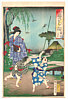 Chikanobu Toyohara 1838-1912 - Chasing Bats (Fuku Tukushi) - artelino Art Auctions. Chikanobu Toyohara 1838-1912 - Chasing Bats (Fuku Tukushi)
