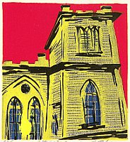Shiro Takagi born 1934 - Church in Sunset - artelino Art Auctions. Shiro Takagi born 1934 - Church in Sunset
