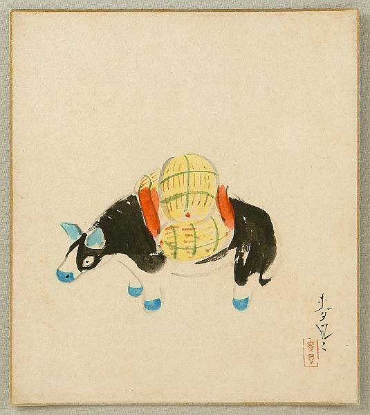 Bakufu Ono 1888-1976 - Toy Ox - artelino Art Auctions. Bakufu Ono 1888-1976 - Toy Ox