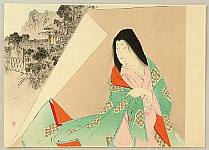 Kason Suzuki 1860-1919 - Green Kimono - artelino Art Auctions. Kason Suzuki 1860-1919 - Green Kimono