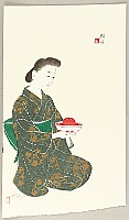 Eigetsu Kitazawa 1907-1990 - Woman in Autumn - artelino Art Auctions. Eigetsu Kitazawa 1907-1990 - Woman in Autumn