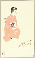Eigetsu Kitazawa 1907-1990 - Woman in Spring - artelino Art Auctions. Eigetsu Kitazawa 1907-1990 - Woman in Spring