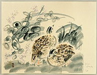 Eiichi Kotozuka 1906-1979 - Quails and Bush Clover - artelino Art Auctions. Eiichi Kotozuka 1906-1979 - Quails and Bush Clover