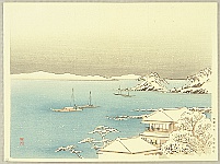 Yoshimune Arai 1873-1945 - Snow Falling Bay - artelino Art Auctions. Yoshimune Arai 1873-1945 - Snow Falling Bay