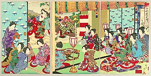 Chikanobu Toyohara 1838-1912 - Customs and Manners of Edo 12 Months - December - artelino Art Auctions. Chikanobu Toyohara 1838-1912 - Customs and Manners of Edo 12 Months - December