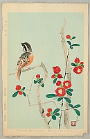Shundei Nakamura 1904-1966 - Japanese Quince and Bunting - artelino Art Auctions. Shundei Nakamura 1904-1966 - Japanese Quince and Bunting