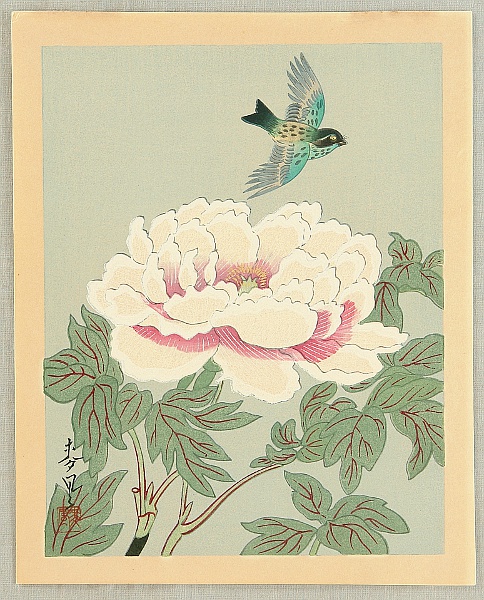 Bakufu Ono 1888-1976 - Collection of Japanese Flowers and Birds - Colorful Bird and Peony