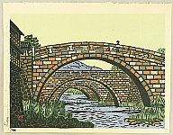 Unichi Hiratsuka 1895-1997 - Megane Bridge - artelino Art Auctions. Unichi Hiratsuka 1895-1997 - Megane Bridge