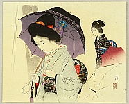 Eisen Tomioka 1864-1905 - Beauty with Umbrellas - artelino Art Auctions. Eisen Tomioka 1864-1905 - Beauty with Umbrellas