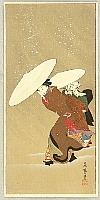 Fujimaro Kitagawa 1790-1850 - Out in the Snow Storm - artelino Art Auctions. Fujimaro Kitagawa 1790-1850 - Out in the Snow Storm