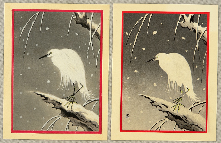 Nisaburo Ito 1910-1988 - Heron at  Snowy Night