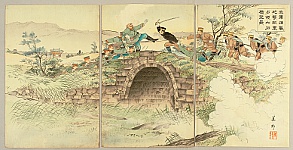 Biho Hirose active ca. 1900-1910 - Bridge - Russo-Japanese War - artelino Art Auctions. Biho Hirose active ca. 1900-1910 - Bridge - Russo-Japanese War