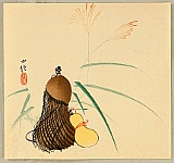 Konobu Hasegawa fl.ca. 1867-1879 - Hyotan Guard and pampas Grass - artelino Art Auctions. Konobu Hasegawa fl.ca. 1867-1879 - Hyotan Guard and pampas Grass