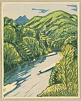 Yoshio Fujimoto fl.ca. 1930s. - Clear Stream of Hiki River - artelino Art Auctions. Yoshio Fujimoto fl.ca. 1930s. - Clear Stream of Hiki River
